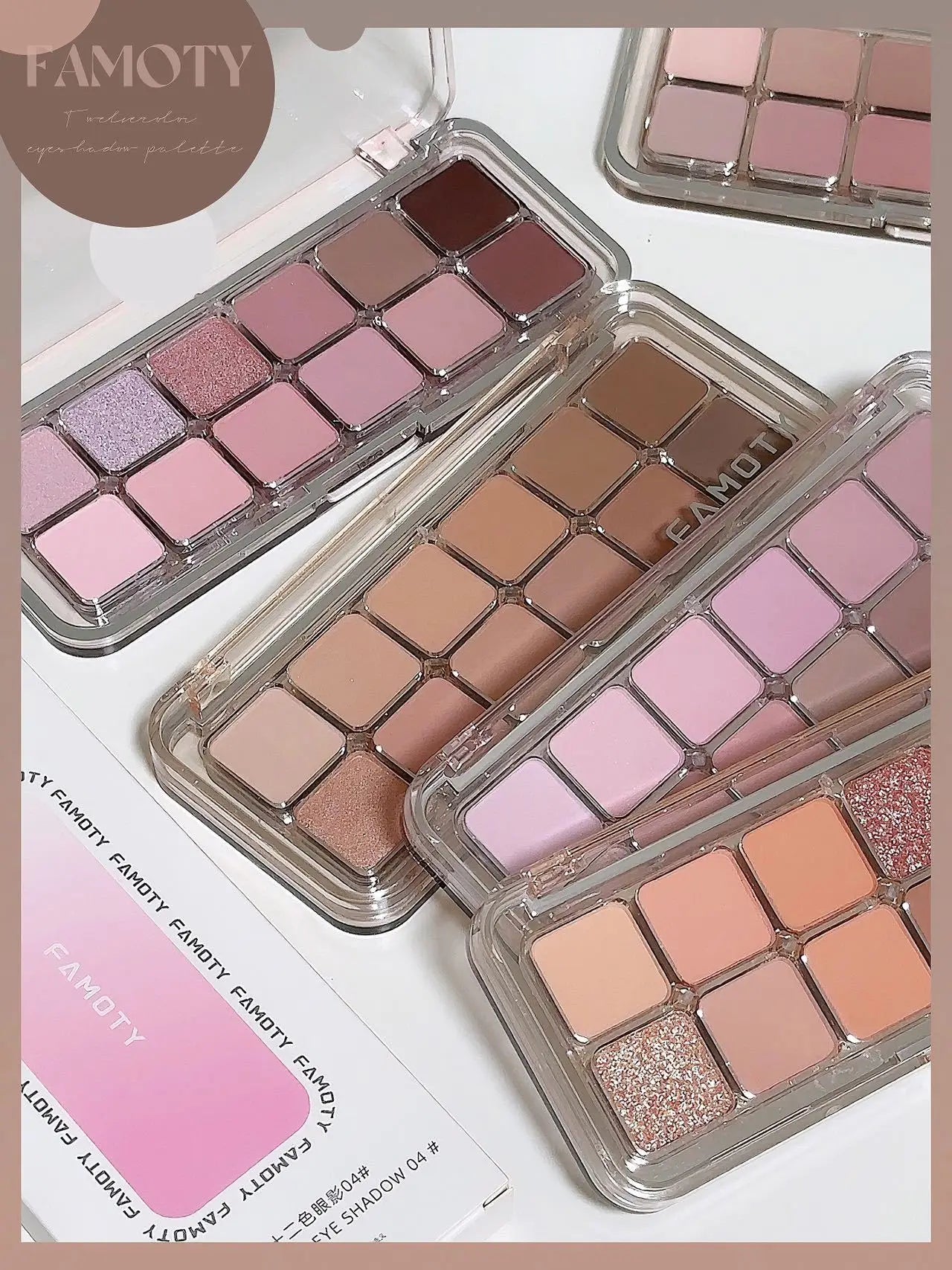 12-Color Low Saturation Matte Eyeshadow Palette Tea Apricot Earth Tones Long Lasting All-Matte Eye Makeup for Daily Use