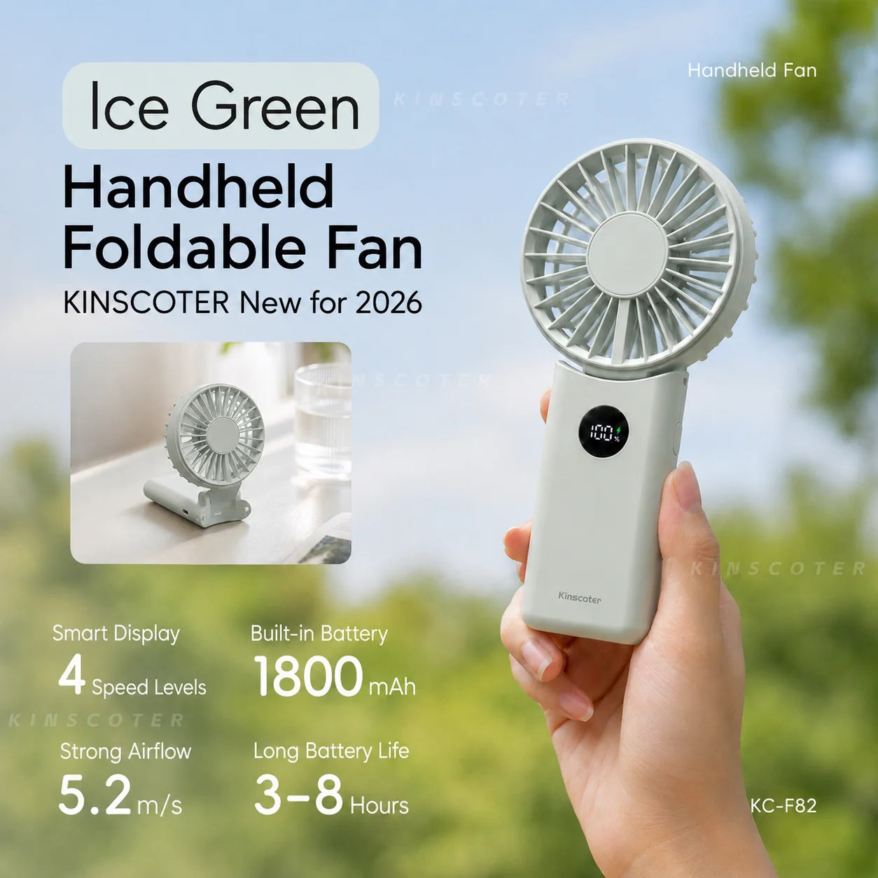 New Handheld Personal Fan Portable Mini USB Hand Fan 3600mAh Rechargeable Mini Fan with Stepless Speed Control Display Nightligh