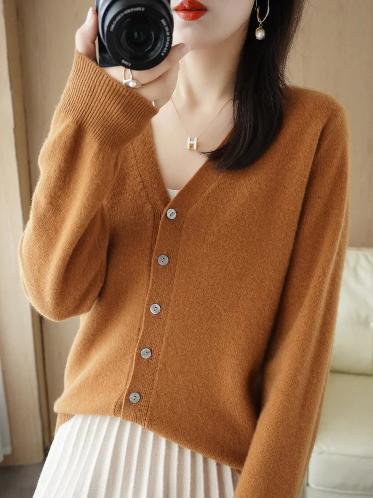 Women Cardigans 2025 Autumn Winter Single Breasted Knitwears Long Sleeve Warm Knit Cardigan Korean Fashion Spring casual Sweater