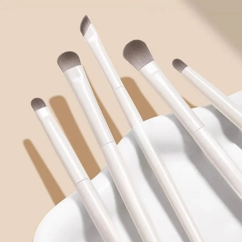5/8/10Pcs Natural Eye Makeup Brushes Set Detail Eyeshadow Brush Makeup Brush White Ultra Soft Eyeshadow Eyeliner Makeup Tool