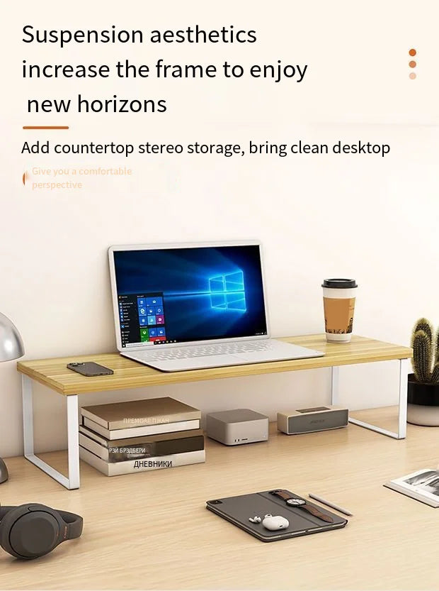 Multiple sizes desktop computer with elevated laptop display elevated dormitory desktop storage office screen base bracket