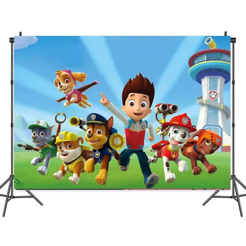 Skye Paw Patrol  Birthday Party Decoration Kids Shower Boys Girls Tableware Supplies Tablecloth Balloon Cake Topper Straw