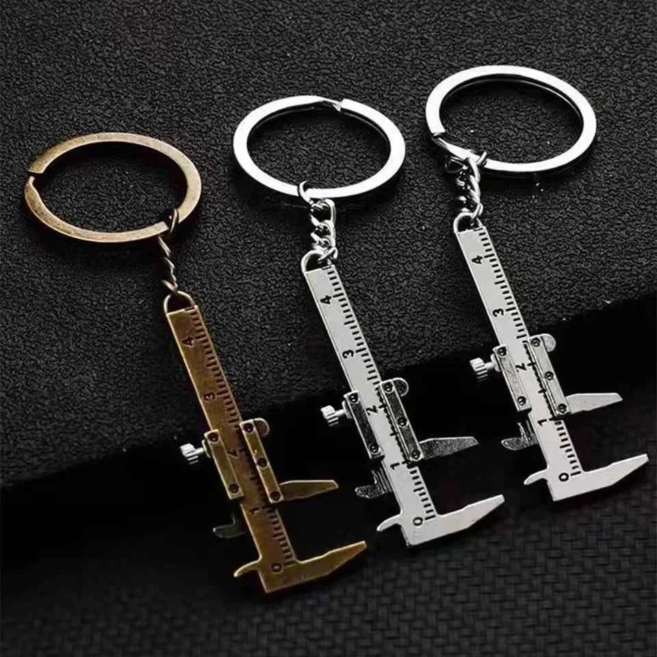 Mini Vernier Caliper Pocket Key Chain Keyring Ornaments Small 3D Movable Precision Measure Tool Accessories Slider Ruler Alloy