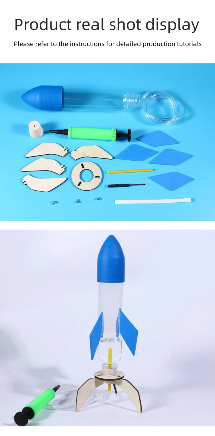 DIY Rocket Sprinklers Toys Water Splash Rocket Outdoor Water Play Toy DIY Science Experiment Kit & Education Model Toy For Gift