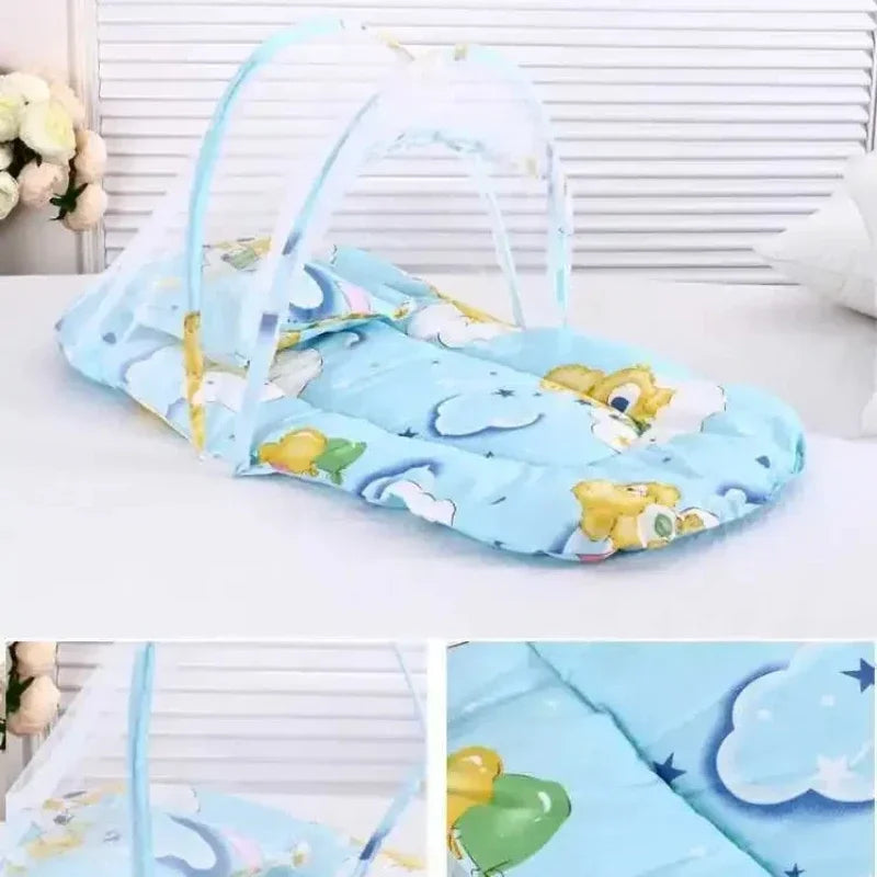 Baby Bed Infant Mosquito Nets Foldable with Cotton Pillows Portable Folding Baby Bedding Crib Netting Mosquito Prevention