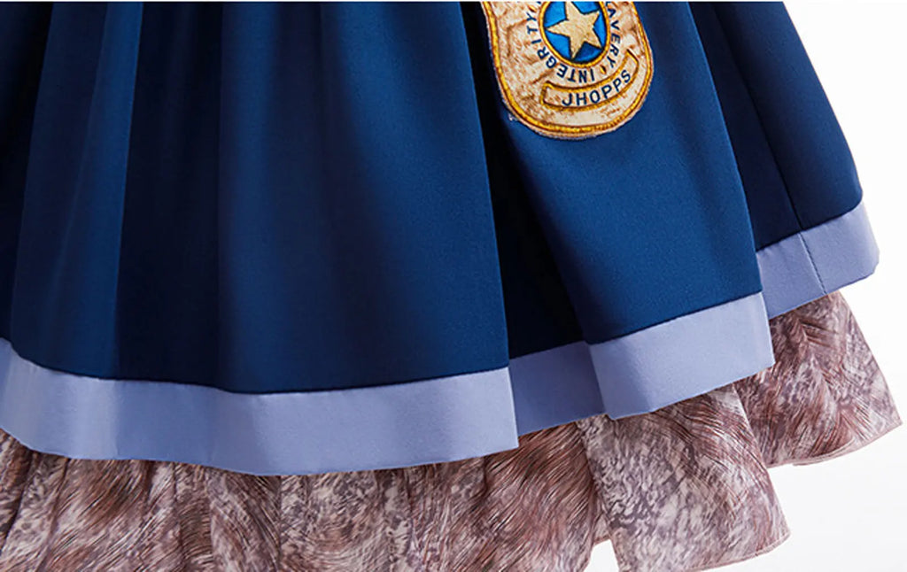 Disney Girls Cosplay Zootopia 2 Police Officer Judy Bunny Dress For Kids Holiday Party Cute Dress With Accessories Fancy Set
