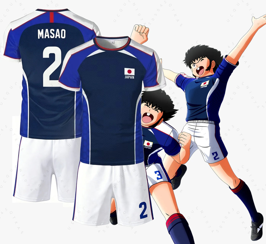Piece Outfit Children Tracksuit Captain Tsubasa Football No.10 Print T Shirts Can Choose T-Shirts Or Shorts Kids Adult Clothes