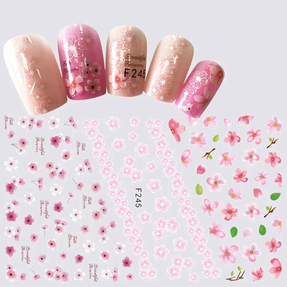 3D Dandelion Peach Blossom Maple Leaf Nail Sticker Nail Art Decoration Color Flower Nail Decal Nail Art Supplies Nail Parts