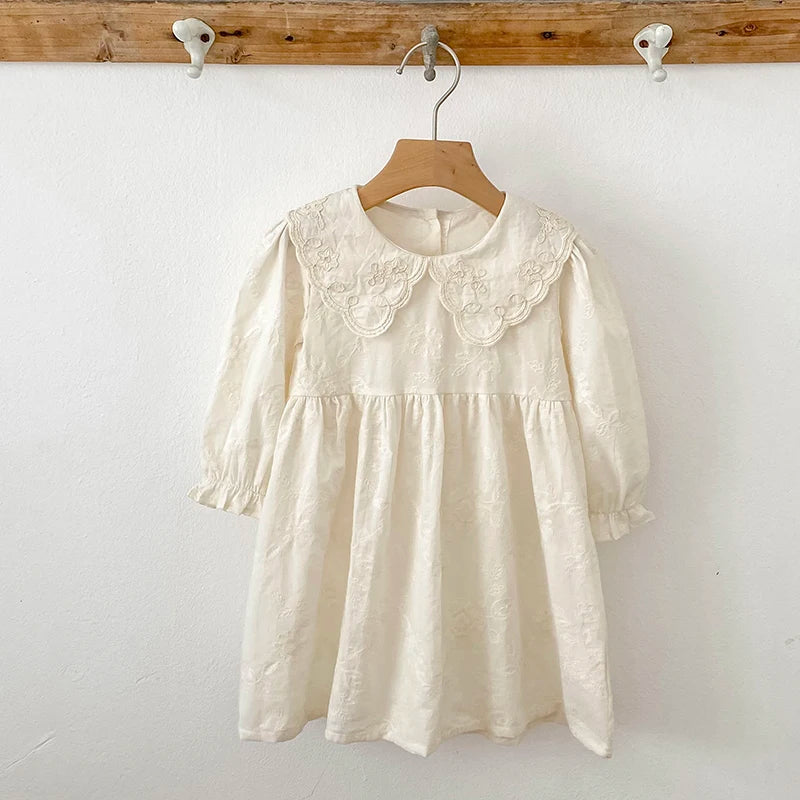 Autumn Baby Bodysuit Sisters Dress Flower Embroidery Dress Infant Girls Toddler Outfit  Baby Girls Rompers Family Sister Dress