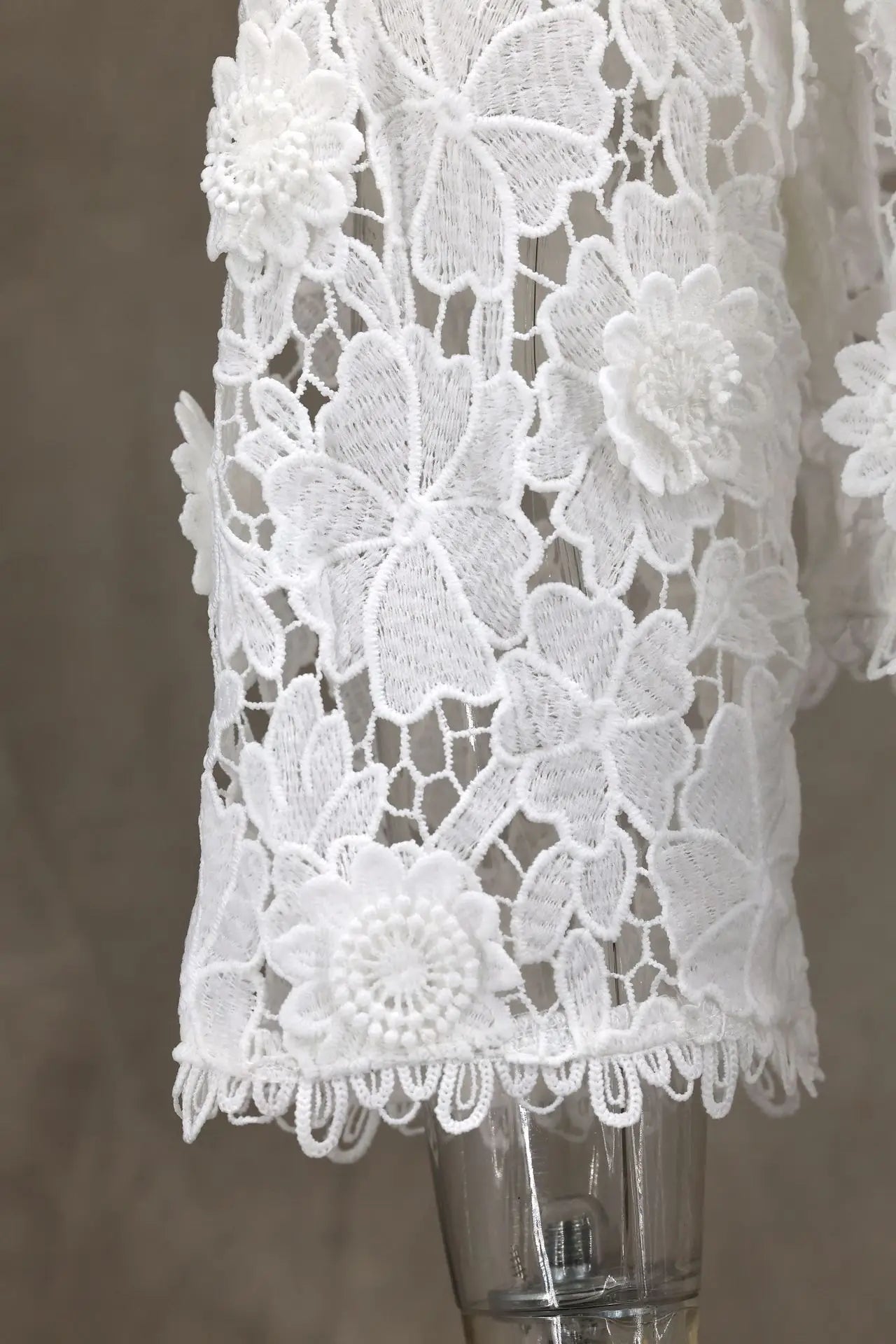 Summer Hollow Out Lace Loose Blouse Women V Neck Lace Flowers Single Breasted Long Sleeve Crop Tops Streetwear Fashion Shirts