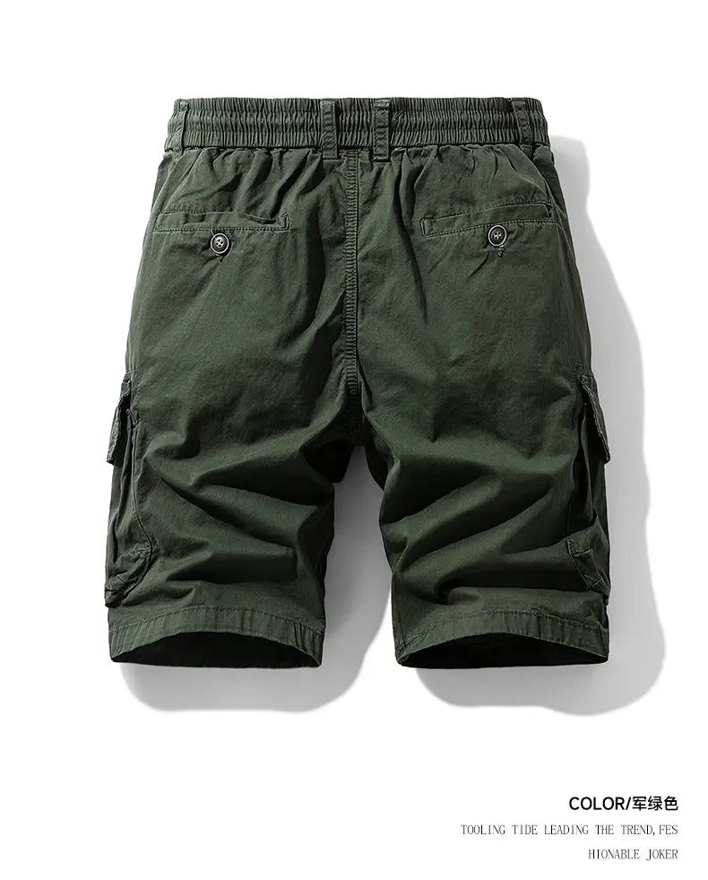 Men's Trendy Shorts - Summer Cotton-blend Breathable Multi-Pocket Outdoor Workwear Cargo Pants, Suitable for Hiking and Jogging