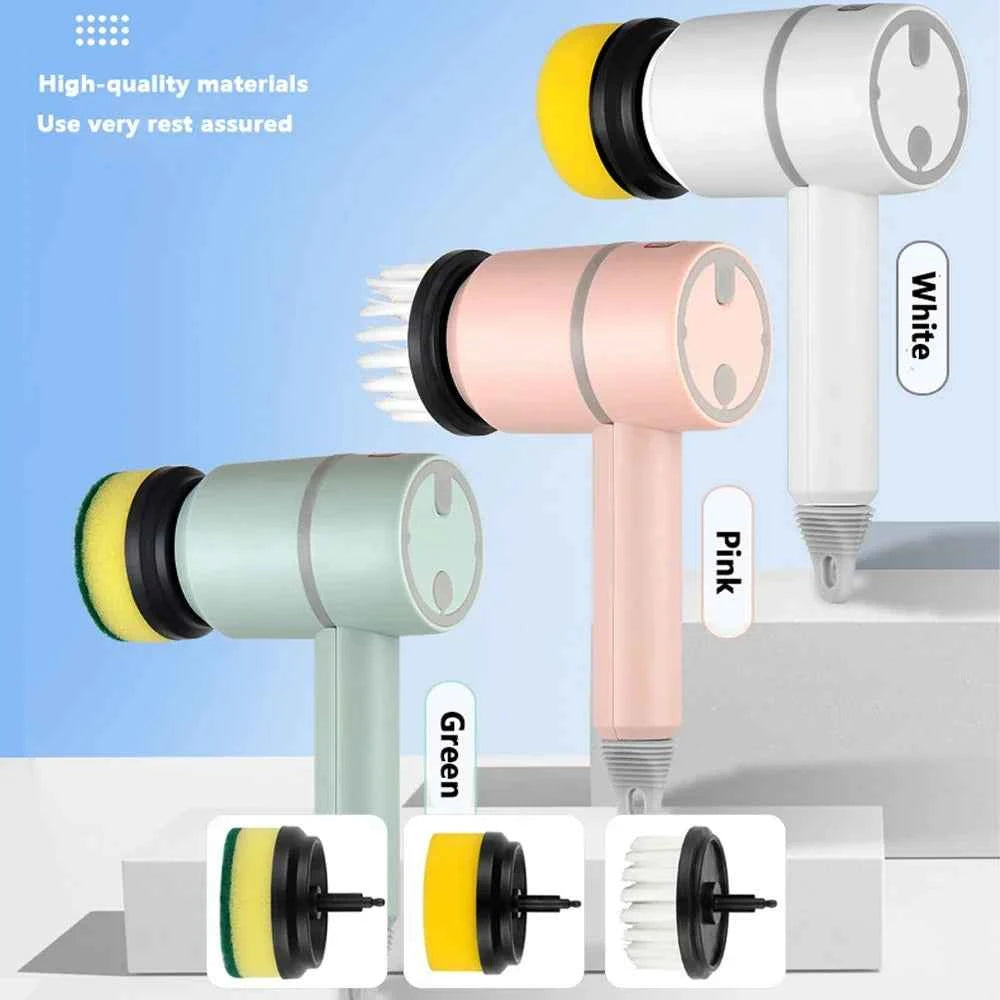 3 in 1 Electric Cleaning Brush Kitchen Dishwashing Home USB Rechargeable Electric Rotary Scrubber Household Appliances Cleaning