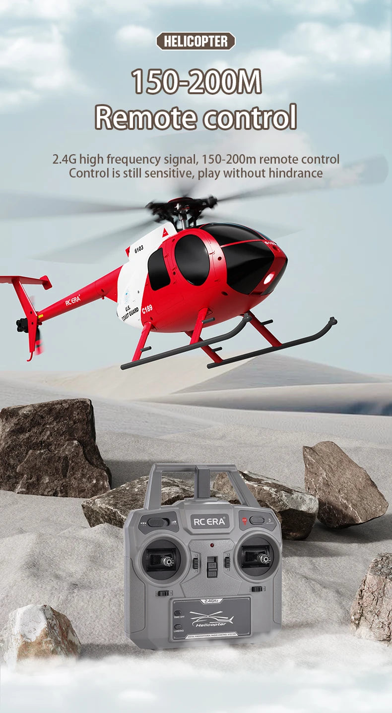 MD500 RC Helicopter 1:28 C189 Brushless Dual-motor Remote Control Model 6-Axis Gyro Aircraft Multifunctional Flying Machine Toy