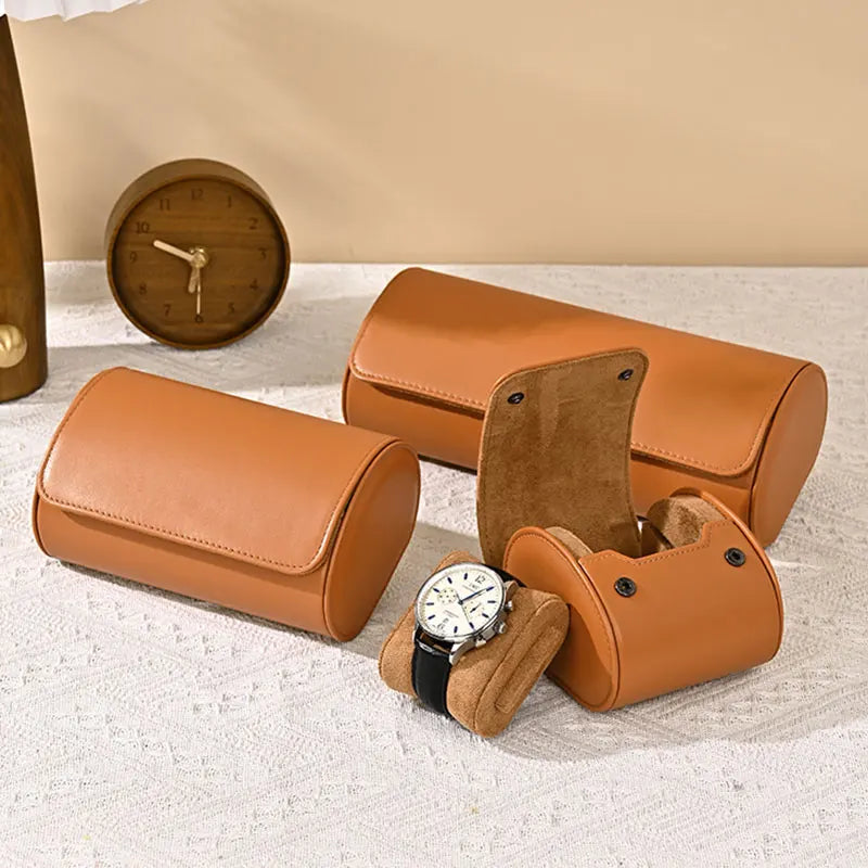WoodTen Portable Jewelry Box Jewelry Organizer Roll 1 2 3 slot Watch Storage Box With Pillow Wristwatch Bag Gift Box Watch Case