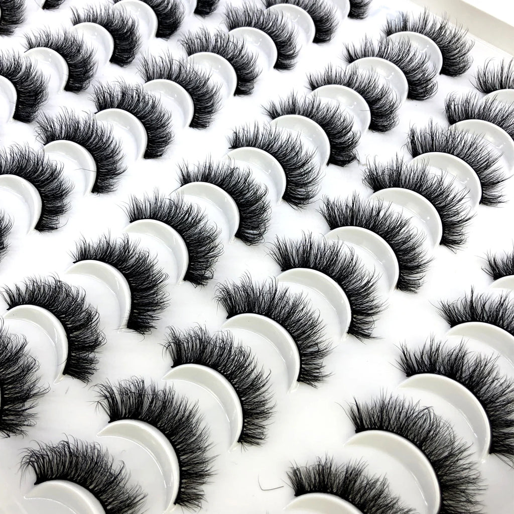 HBZGTLAD 30/40 pairs of natural long 3D artificial mink false eyelashes false eyelashes makeup set mink eyelashes extended eyela