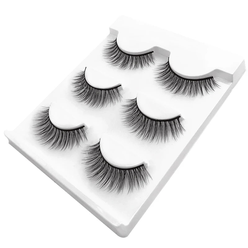 SHIDISHANGPIN 3 pairs 27 styles 3D Faux Mink Hair Soft False Eyelashes Fluffy Wispy Thick Fake Lash Handmade Eyelash Eye Makeup