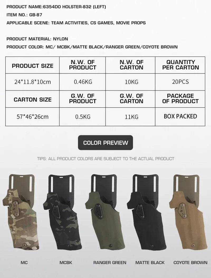 Tactical Gun Holster Glock17 Gen4 with X300 X300U Flashlight Quick Release Drop Leg Holsters Right Left Hand Pistol Gun Carry