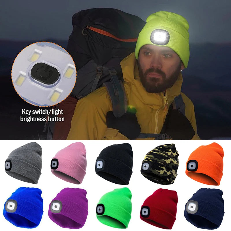 LED Light Knit Beanie Hat For Men & Women – Rechargeable
