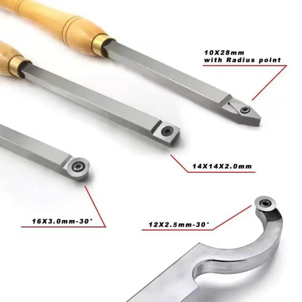 Wood Lathe Tool Handles, Wood Lathe Cutters, Carbide Finishing Tools, Roughing Tools, Medium Finishing Tools, Premium Lathes, Id