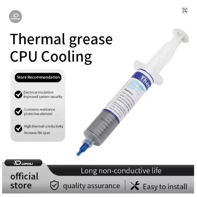 Ldpcsj 30g Thermal Grease Composite Thermal Conductive Silicone Grease Plaster Heat Sink Compound for Cpu Computer 30g