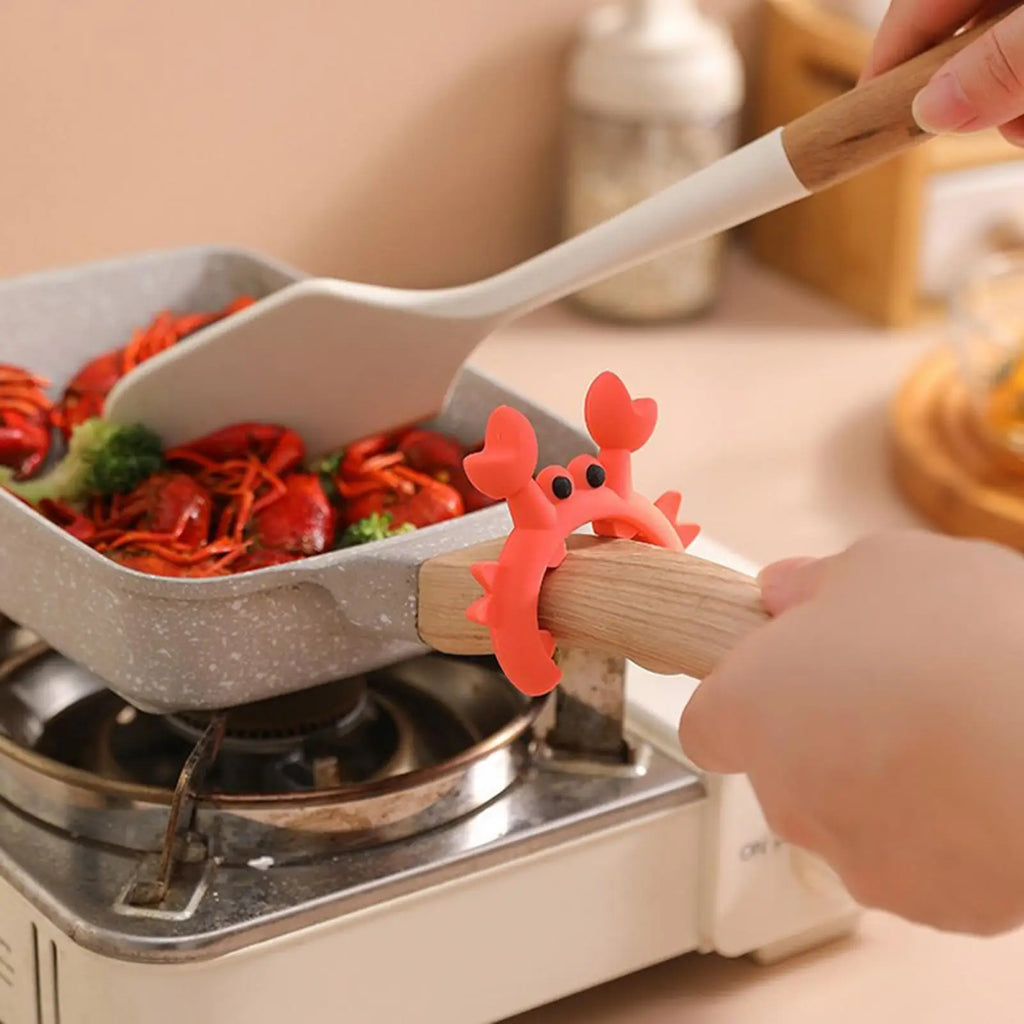 Utensil Rest Crab Shaped Silicone Utensil Rest Countertop Ladle Holder Anti-Overflow Stove Top Spatula Holder Kitchen Gadget