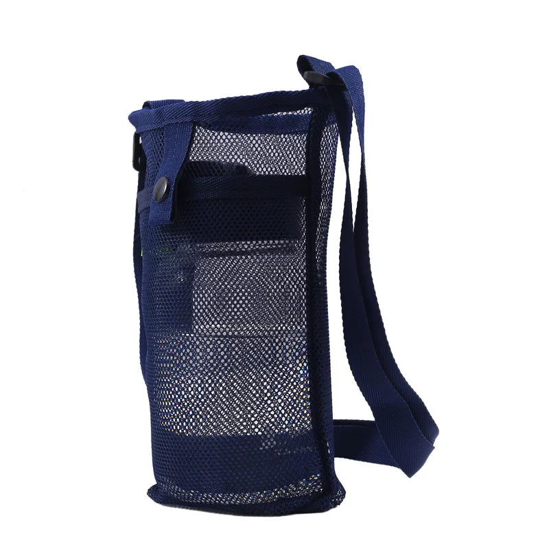 Portable Sport Water Bottle Cover Mesh Cup Sleeve Pouch With Strap Mobile Phone Bag Visible Bag Outdoor Camping Accessories