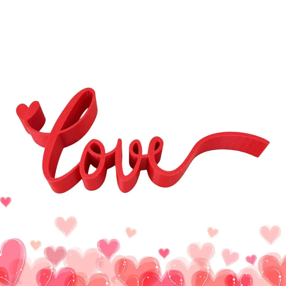 Love Letter Tabletop Decor Blocks Red Love Sign Centerpiece Romantic Home Decor For Home Bedroom Hotel Valentine Wedding Party