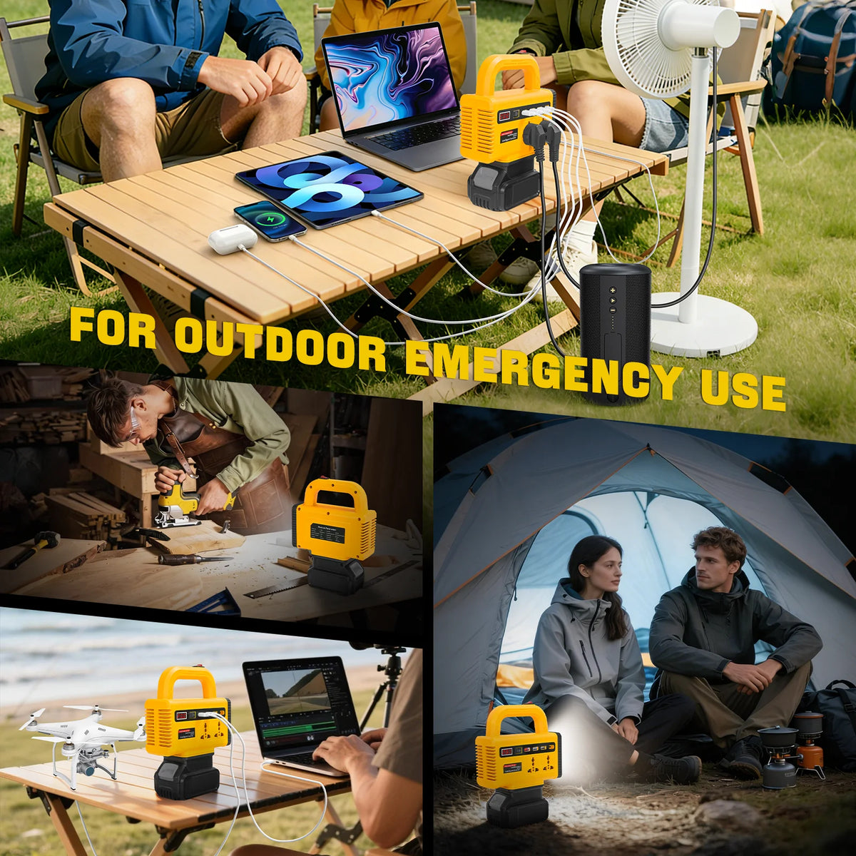 150W Power Inverter for Dewalt 20V Batteries – AC & USB