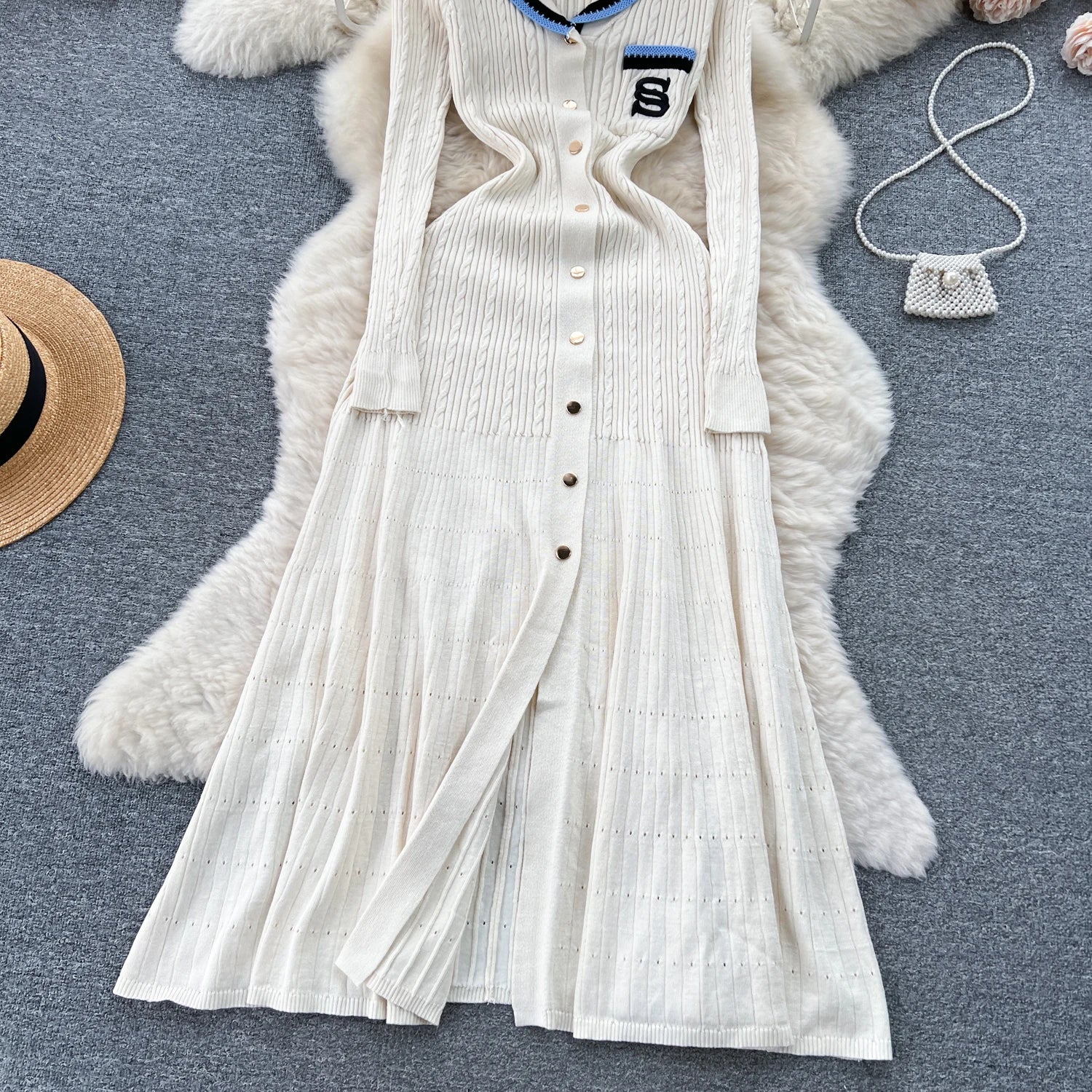 SINGREINY Autumn Winter Wear Dress Women Polo Single Breasted Pocket Design Bodycon Knitting Temperament Sweater Long Dresses