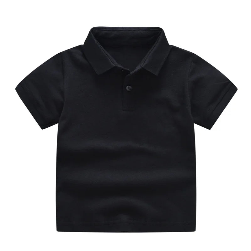 Summer Baby Boys Short Sleeve Solid Polo T-shirt Kids Cotton Clothes Toddler Girls Classical Polos T Shirt Tops School Uniform
