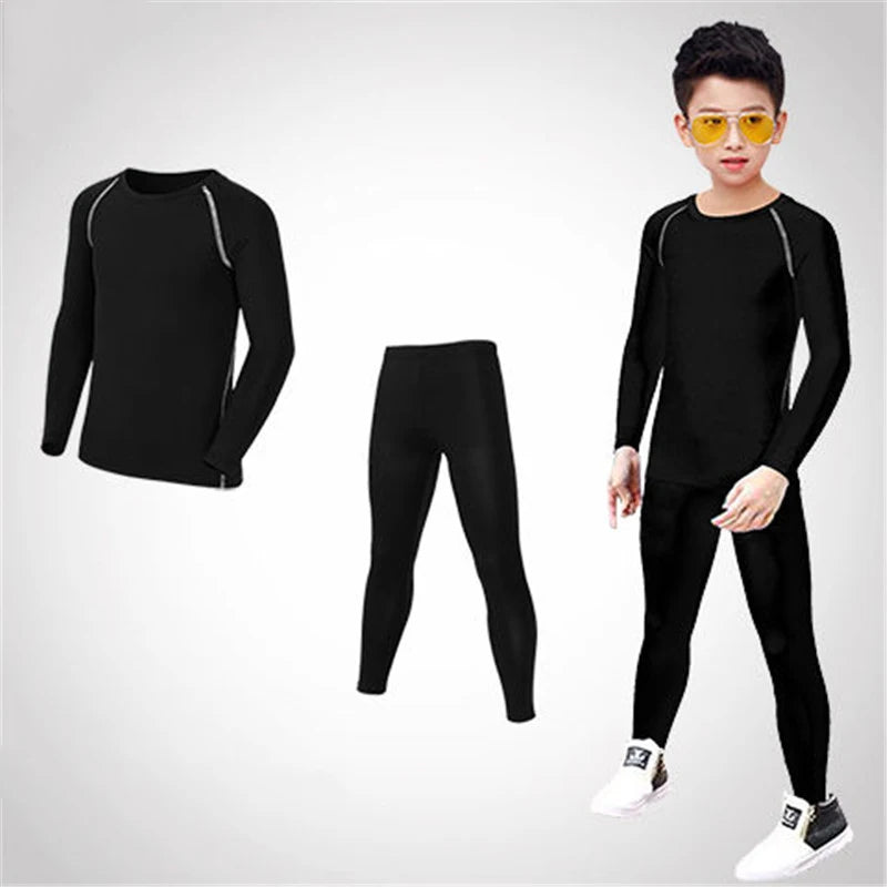Kids Football Sets Children Boy Students Fitness Basketball Running Exercise Training Sports Soccer Top Shirt + Legging Pant M08