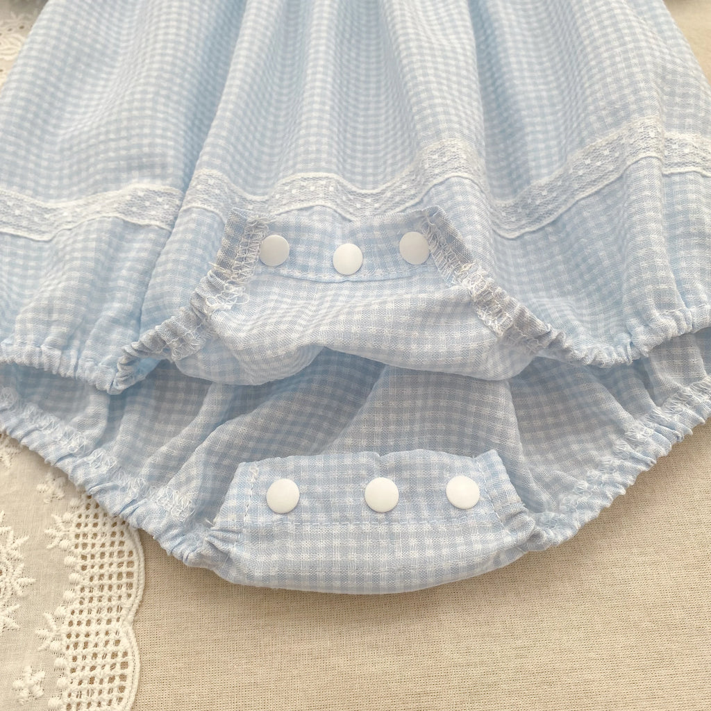 2026 Summer Baby Girl Embroidered Collar Bodysuits 0-24M Baby Girl Romper Newborn Short Sleeved Baby Girl Yellow Jumpsuit