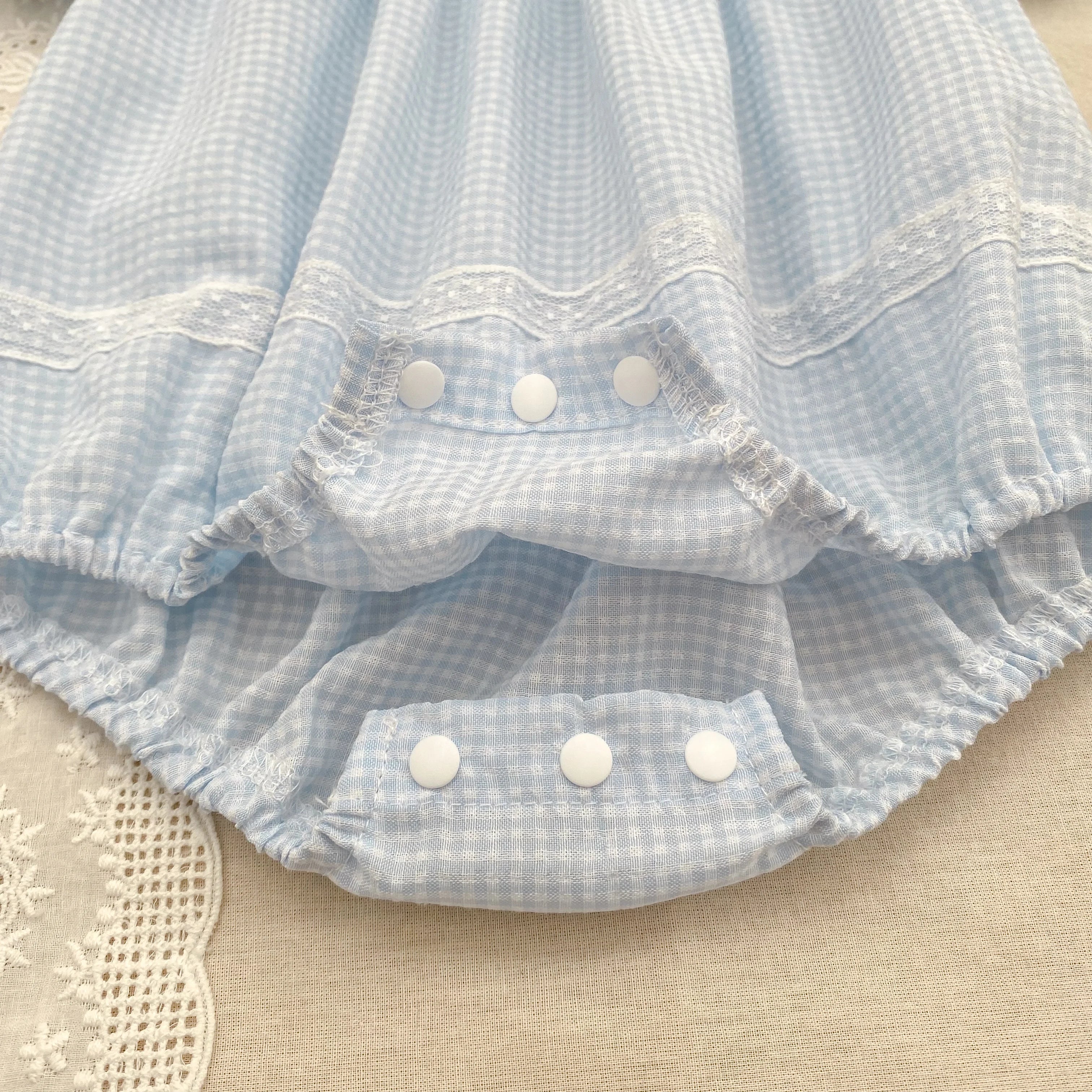 2026 Summer Baby Girl Embroidered Collar Bodysuits 0-24M Baby Girl Romper Newborn Short Sleeved Baby Girl Yellow Jumpsuit
