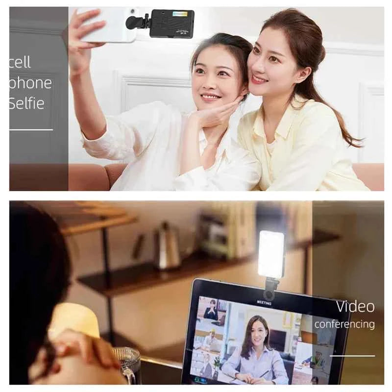 Rechargeable LED fill light 3 color temperature modes portable pocket light For cell phones laptops makeup youtube selfie videos
