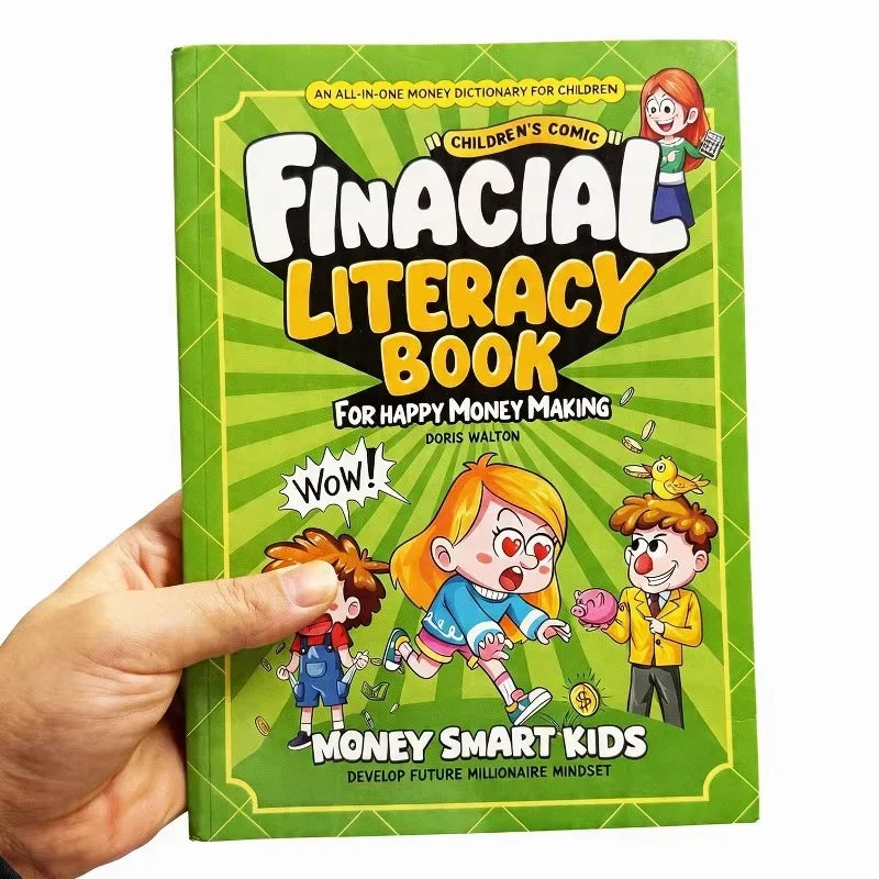 Kids Financial Literacy Book, Children's Comic Style Money Learning Book, All-in-One Money Dictionary for Kids  English Book