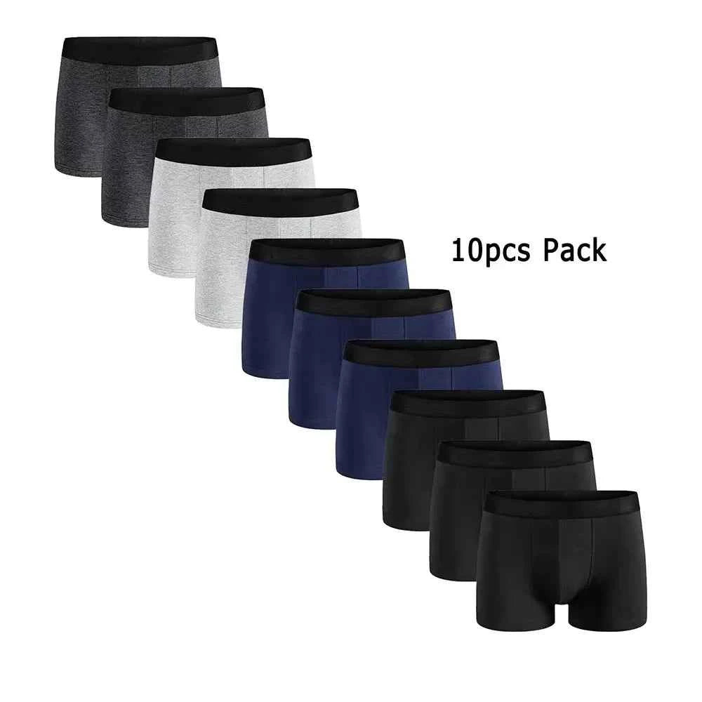 10Pcs Men's Boxer And Briefs Fashion Underwear High Stretch Boxer And Briefs Shorts Breathable Soft Men's Shorts Comfortable