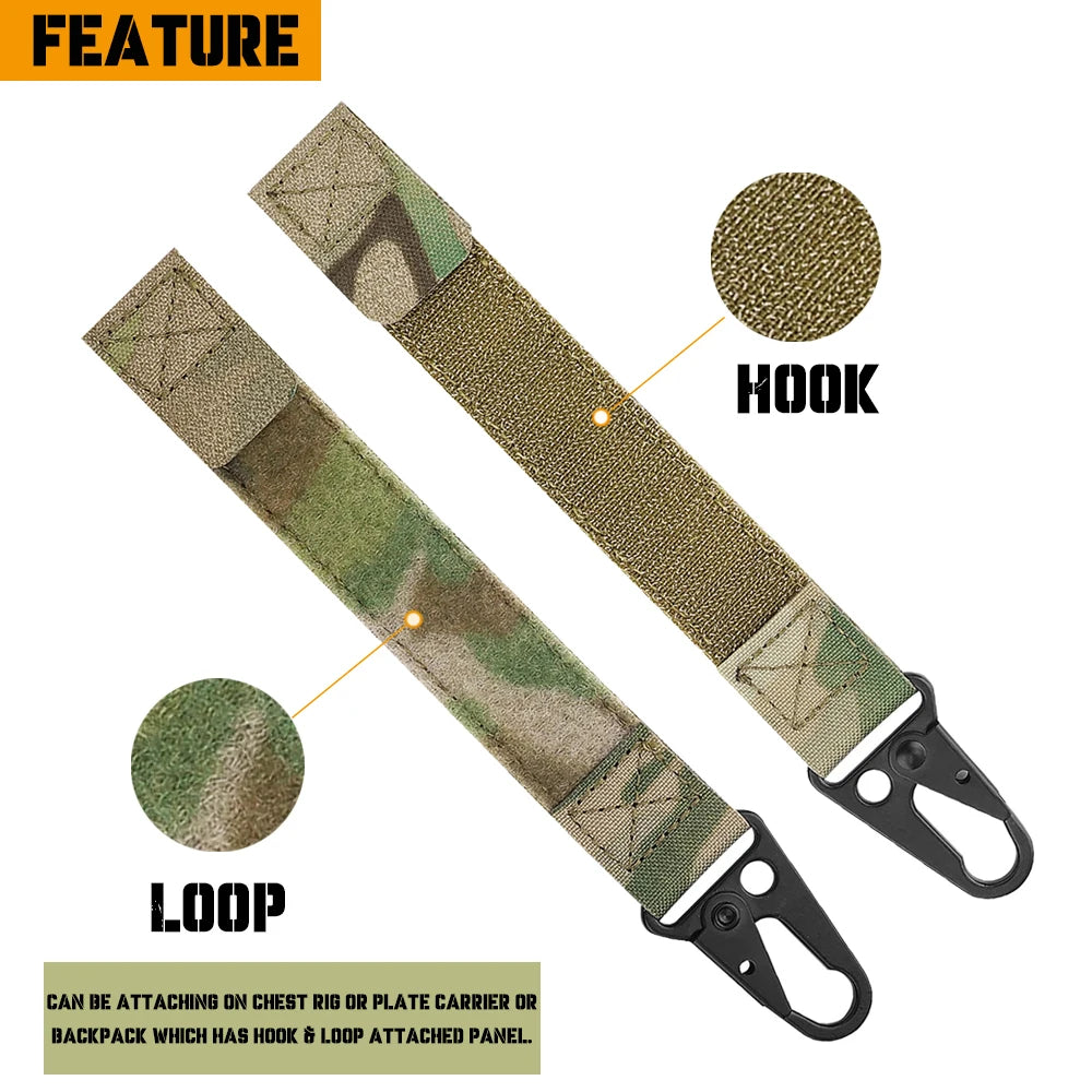 KRYDEX Tactical Utility Hook Keychain Key Holder Belt Keeper Gloves Carabiner Chemstick Clip Outdoor Camping Accessories