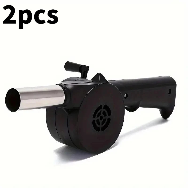 Portable Manual Rotary BBQ Air Blower Handheld Wind Box for Outdoor Barbecue Picnic Cooking Tools