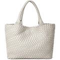 Woven Tote Bag Womens Purse Vegan Leather Shoulder Handbags - Fashion Summer Beach Tote Bags - Large Travel Totes