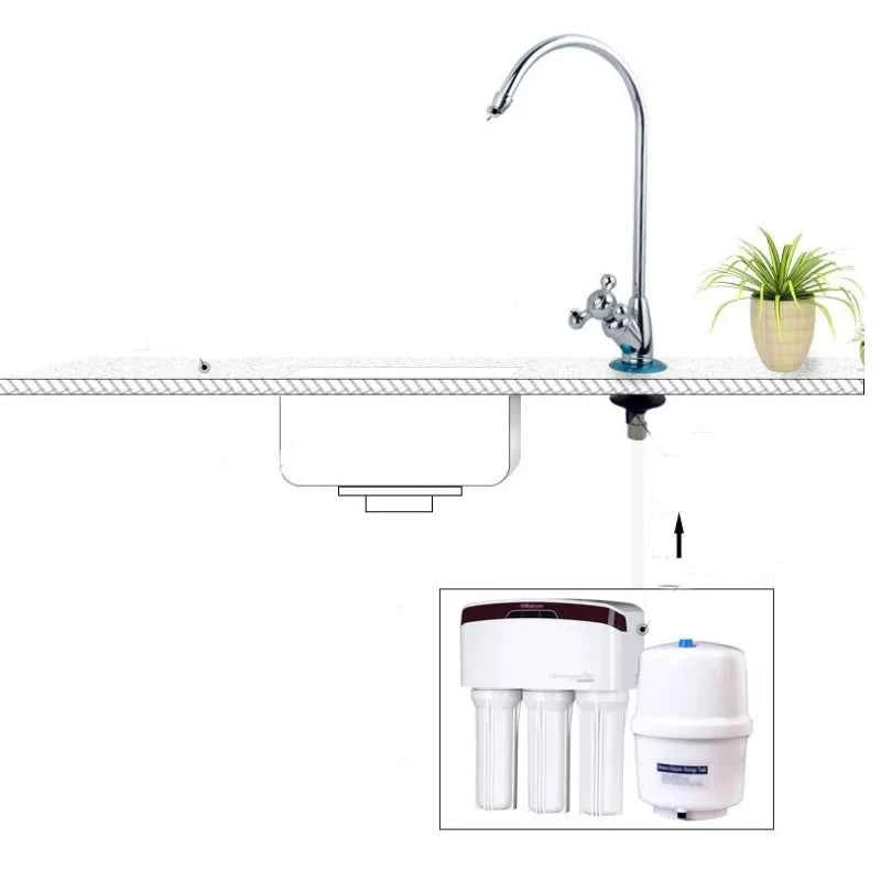 Gooseneck Water Purifier Faucet 1/4" Thread Interface Water Filter Parts Kitchen Direct Drinking Water Reverse Osmosis