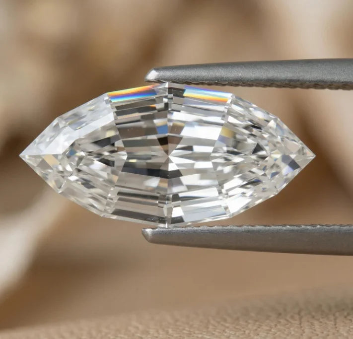 Marquise Asscher Cut Loose Diamond Synthetic Lab Grown Certified 1 Carat Color D VVS2 Clarity Fancy Vivid Jewelry Making
