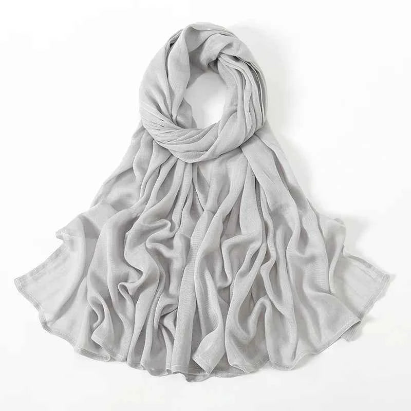 New Muslim Hijabs for Women Scarf Thin Plain Shawls Femme Musulman Soft Viscose Rayon Headscarf Islamic Turban Headband 190x85cm