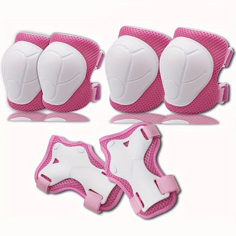 6Pcs Knee Pads for Kids， Knee Pads and Elbow Pads Set Toddler 3-10 Years Protective Gear Set for Girls Boys