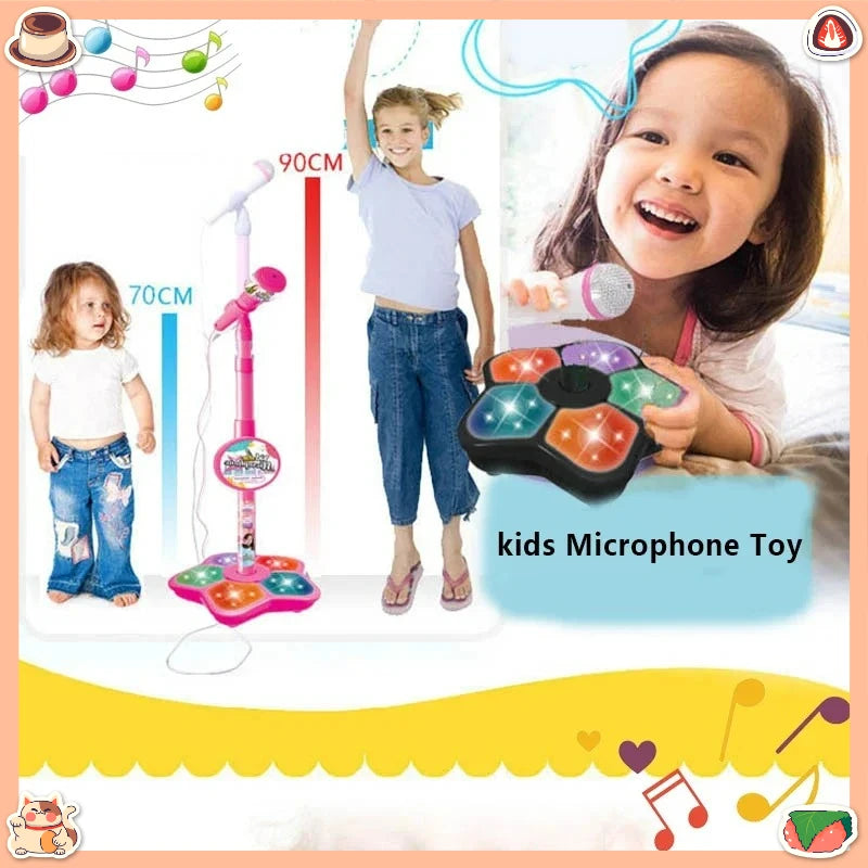 Kids Microphone with Stand Karaoke Song Machine Music Instrument Toys Brain-Training Educational Toys Birthday Gift for Girl Boy