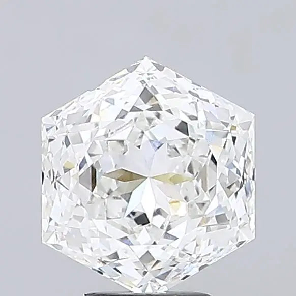 Hexagon Cut 5.28CT F VVS2 IGI Certified Lab Grown Diamond Step Cut Filled Unique Geometric Custom Jewelry