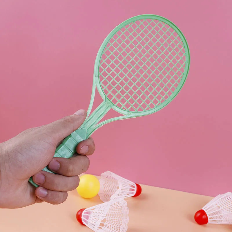 Kids-Specific Plastic Sports Rackets Set: Mini Badminton, Table Tennis & Tennis Rackets - Safe Play Toy For Children