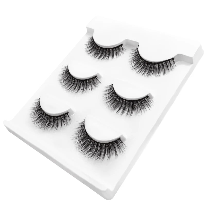 SHIDISHANGPIN 3 pairs 27 styles 3D Faux Mink Hair Soft False Eyelashes Fluffy Wispy Thick Fake Lash Handmade Eyelash Eye Makeup