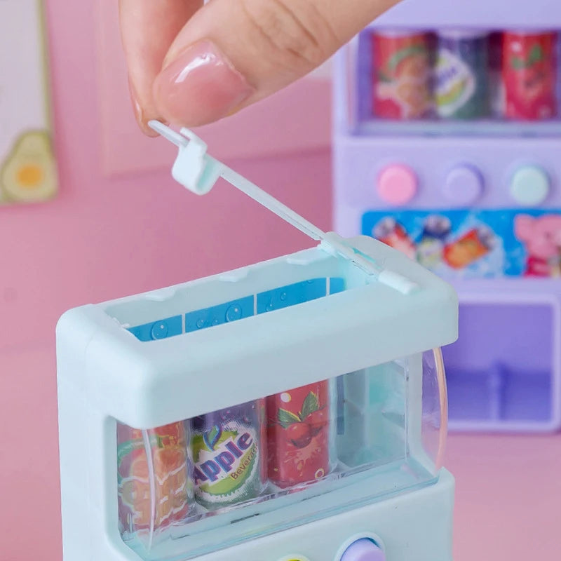 Kids Simulation Self-service Vending Machine with Mini Coins Drinks Play Toys