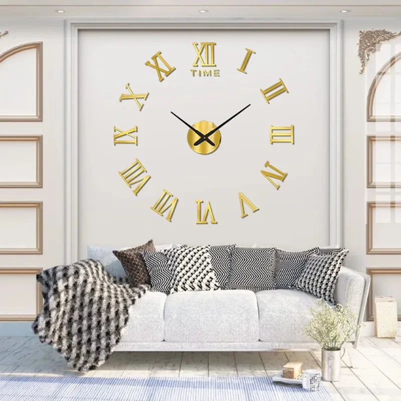DIY Modern Design Large Wall Clock Fashion Decorative Living Room Wall Clock Home Decoration Clocks Decor Decoration for Bedroom