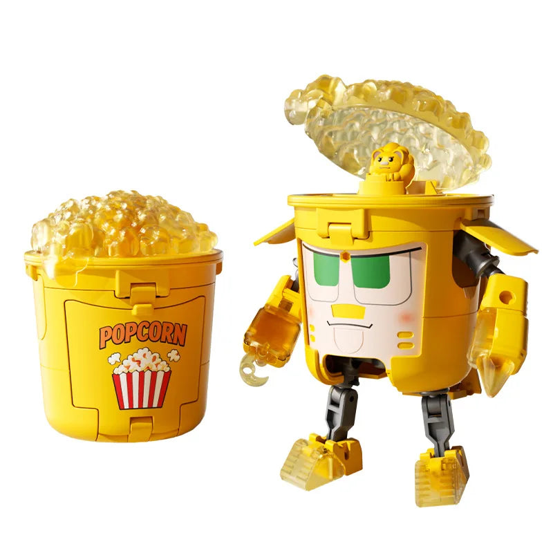 Kids Transformation Robot Toy Fun Simulation Food, Sandwich-making Mecha Robot Models Drink-shaped Free Transformation Robot Toy